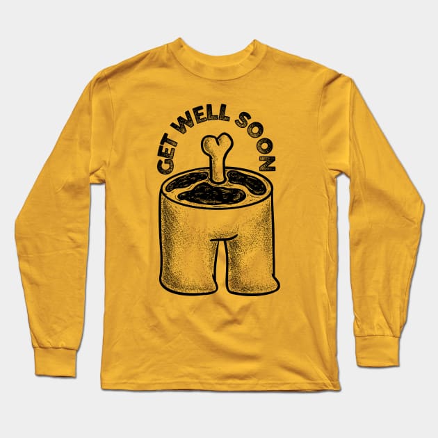 Get Well Soon (Black) Long Sleeve T-Shirt by anycolordesigns